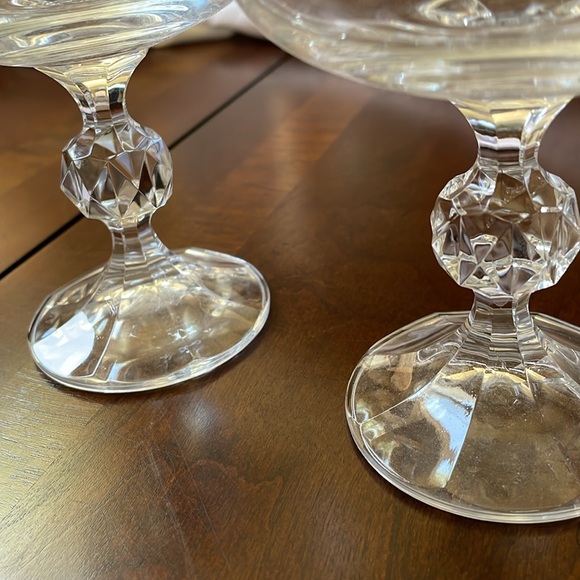 Czech Bohemian clear Crystal Goblets Sterna Design set of 2 champagne coupe - Picture 2 of 7